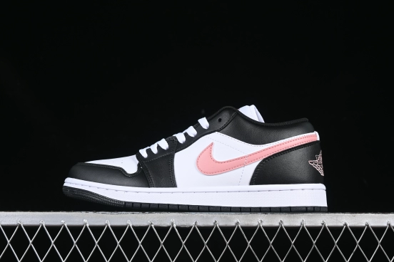 Nike Air Jordan 1 Low AJ1 Casual Sneakers in Black White Pink - 553558-165