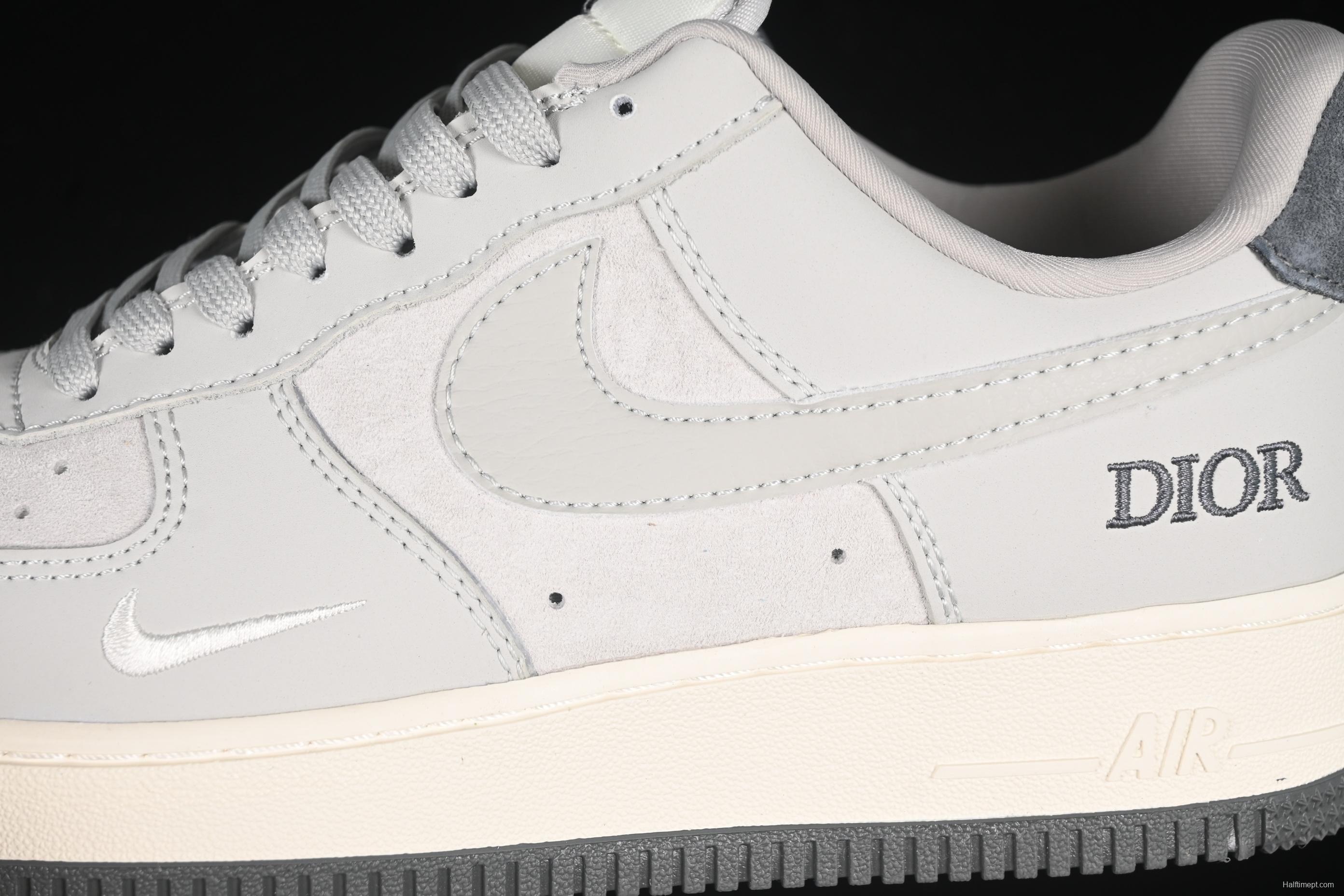 Nike Air Force 1 '07 Low Dior Collaboration Classic Gray Low-Top Casual Sneakers - DF0188-041