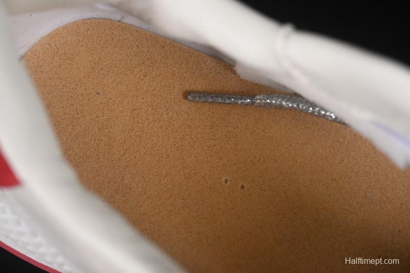 Golden Goose Marathon White Red Silver Comfortable Low-Top Lifestyle Sneakers - H8D4