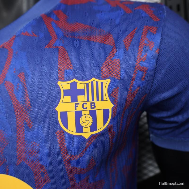 Player Version 25/26 Barcelona Blue with Red Pattern Jersey