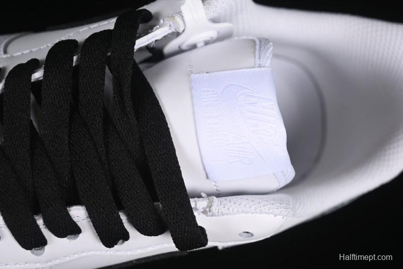 Nike Air Force 1 '07 Low Casual Sneakers in White-Black Gradient with Full-Length Air Cushion - ZH0316-078