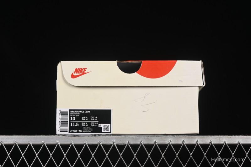 Nike Air Force 1'07 Low Casual Sneakers with Blue Line Ghost Face Design - DF0188-053