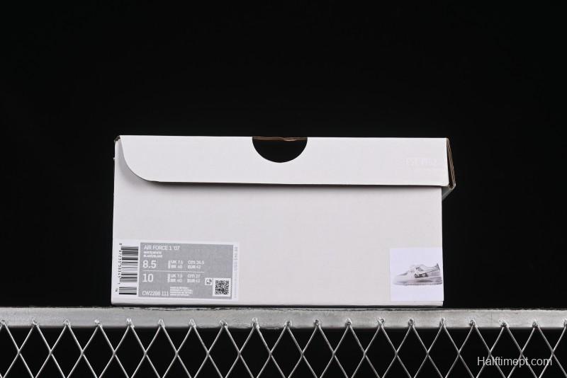 Nike Air Force 1 '07 Low Custom Official Hot Style 2D Theme White Gray Spray Paint Casual Sneakers - CW2288-111