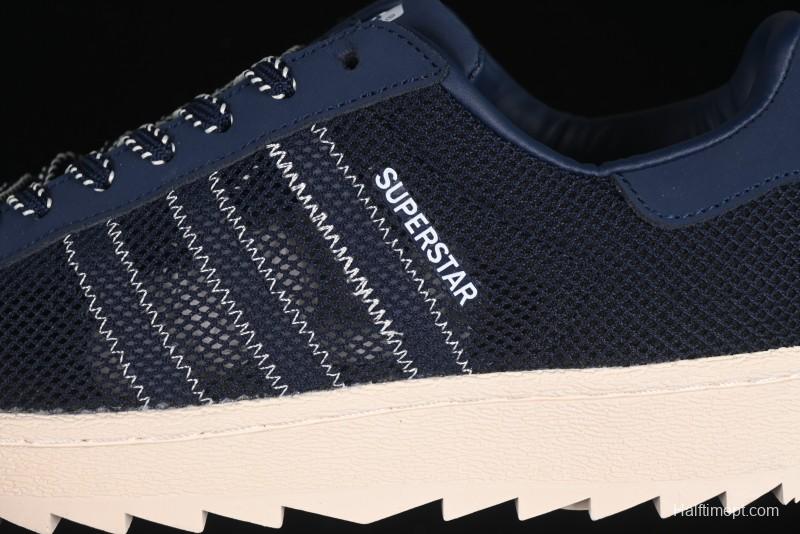 Adidas Clot x Superstar Shell Toe Casual Sneakers with Serrated Edge Design - IH3644