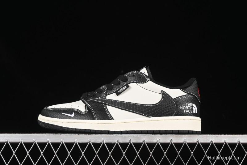 Nike Air Jordan 1 Low AJ1 The North Face Collaboration High-End Custom Retro Basketball Shoes - XZ5749-007