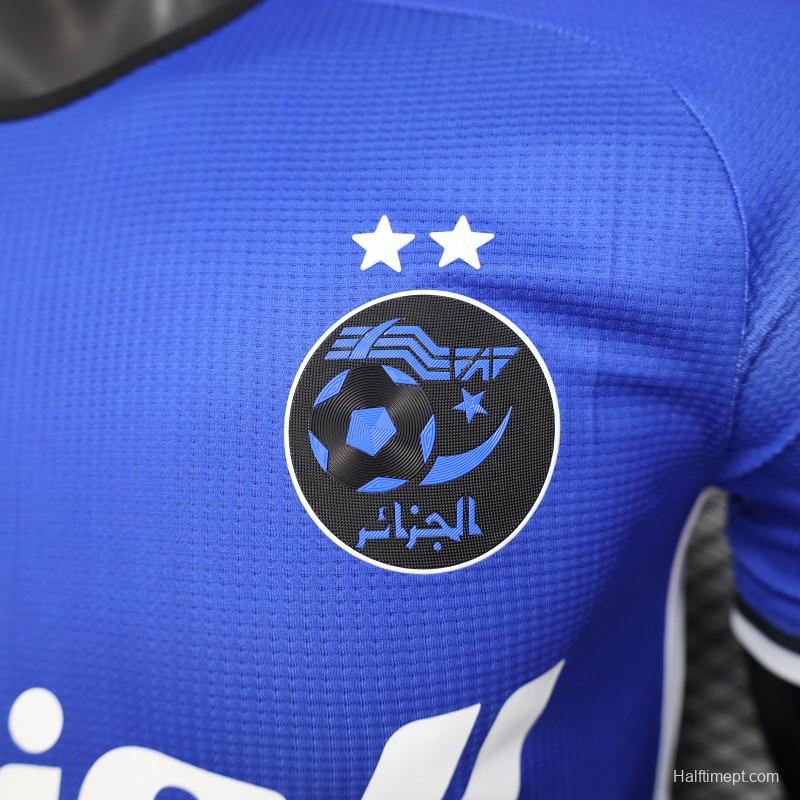 Player Version 2025 Algeria Blue with Arabic Sponsor Jersey