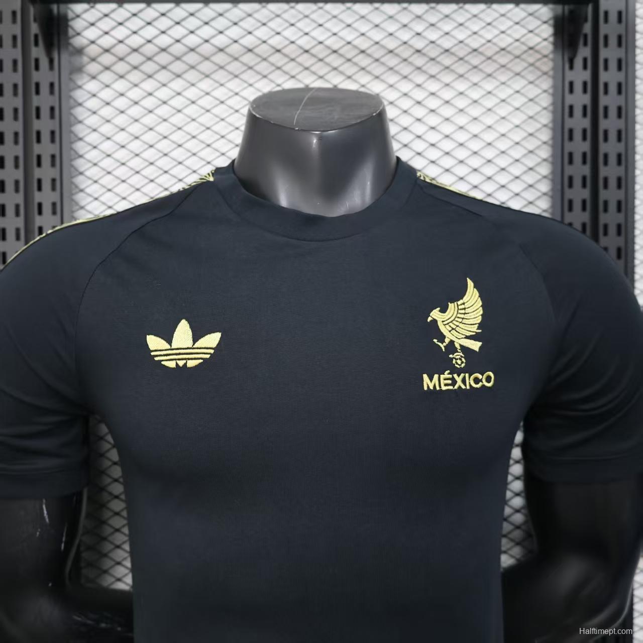 2025 Mexico Cotton Black Casual T-Shirt