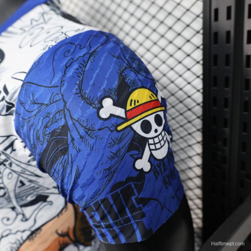 Player Version 2025 Japan Blue/White with One Piece Manga Jersey