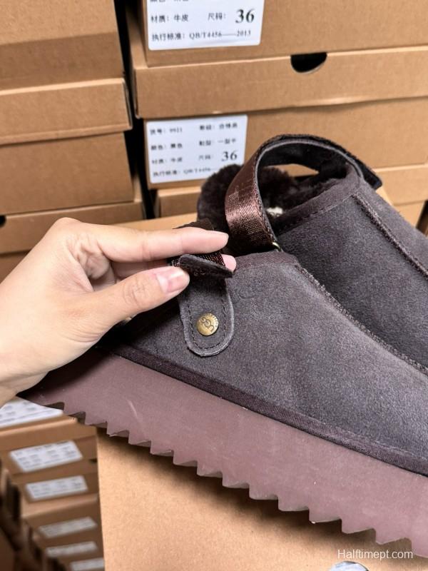 2024 UGG Walnut Brown Suede Slippers MJ00170