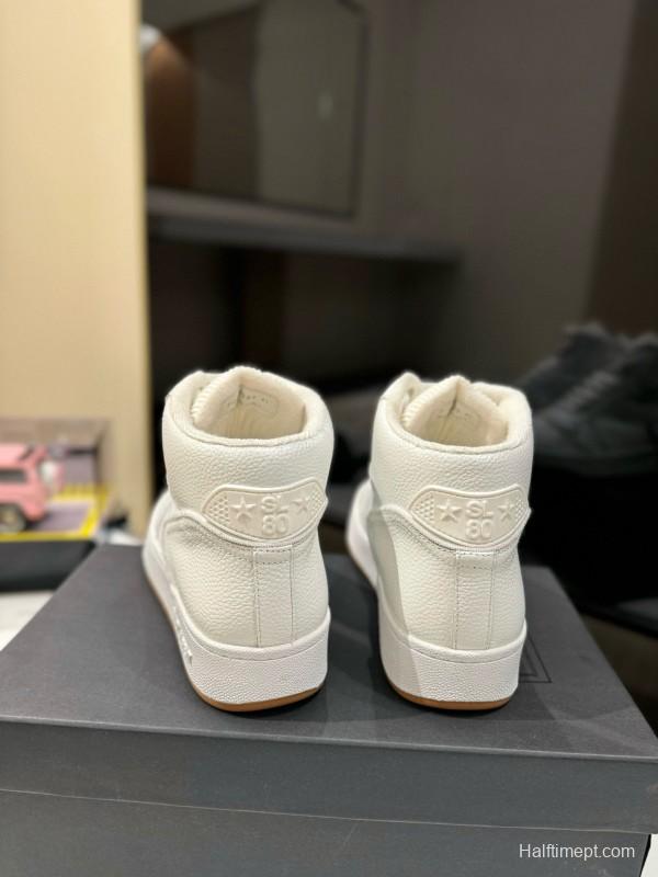 2024 Men Yves Saint Laurent white leather high top sneakers MJ00390