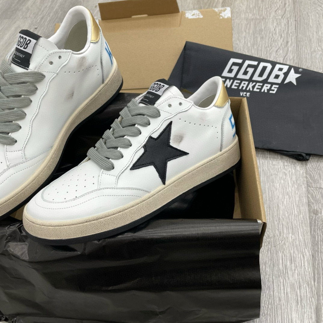 2024 Unisex GGDB White Black Leather Sneakers MJ00260