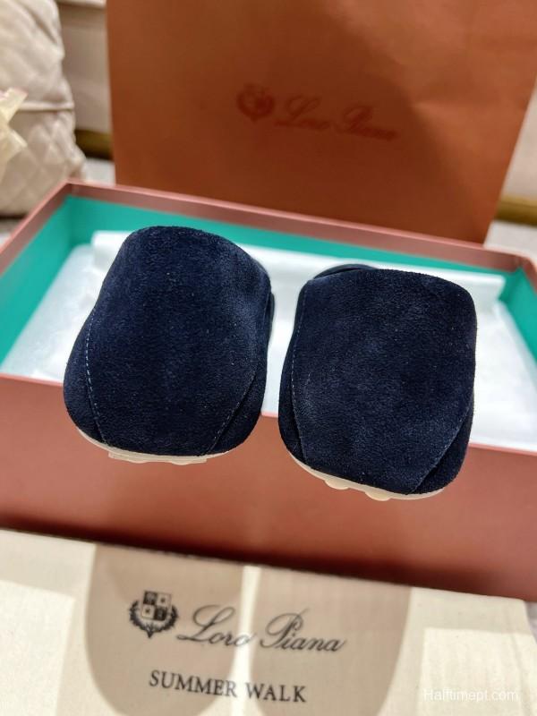 2025 Women Le Parmentier Navy Suede Loafers Tassel LY00391