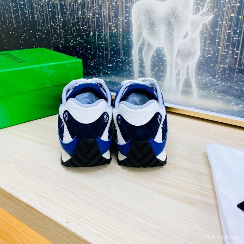 2025 Unisex Bottega Veneta Blue Yellow Black Mesh Sneakers LY00310