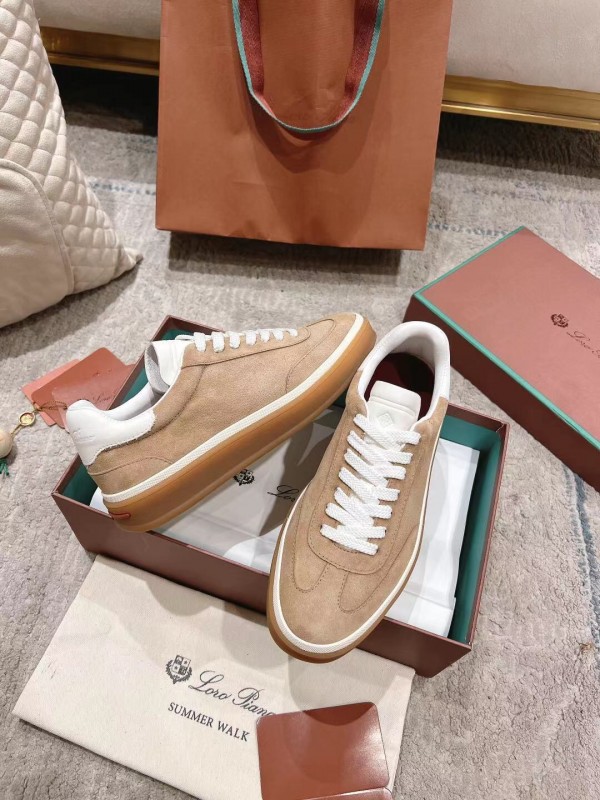 2025 Unisex Le Parmentier Beige White Soft Leather Sneakers Top Version LY00320(F)/LY00330(M)