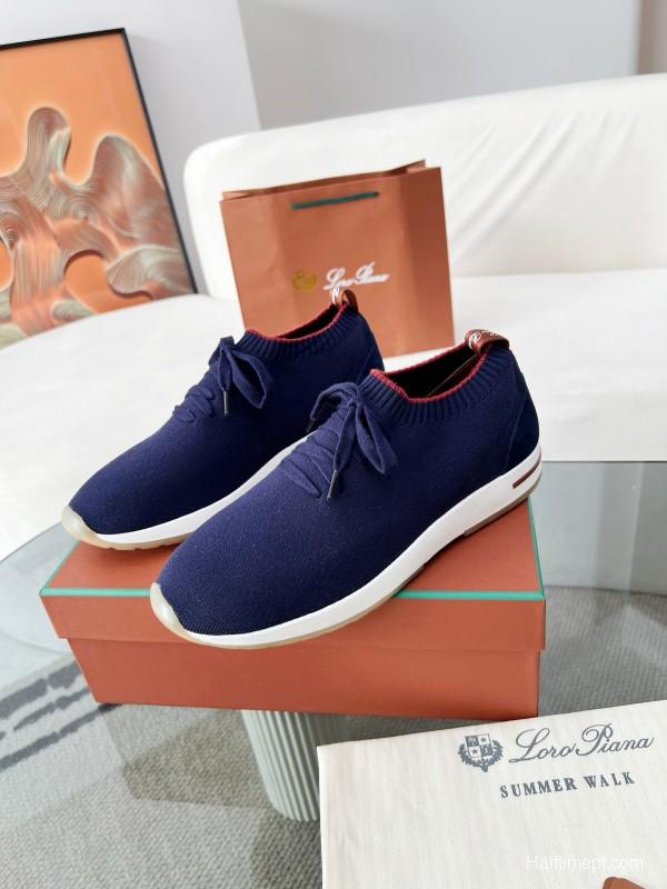 2024 Men LP Navy Wool Knit Sneakers MJ00330