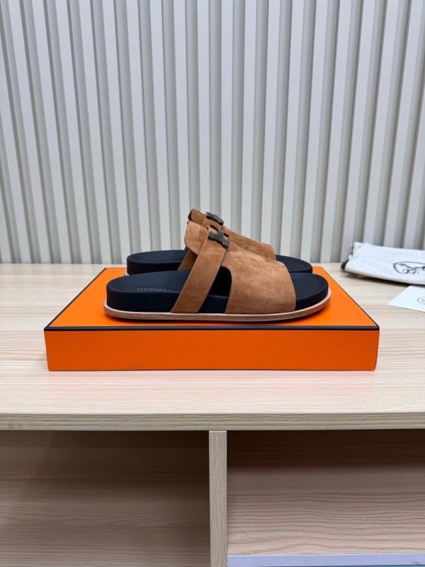 2025 Slippers Hermès Brown Suede Slippers