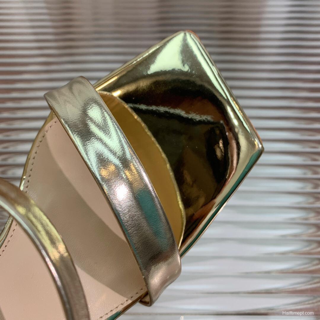 2025 Women Gianvito Rossi Gold Leather High Heel Sandals