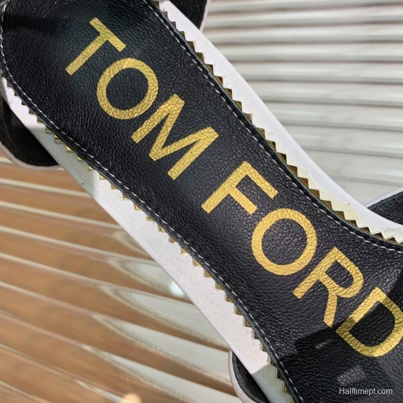 2025 Women TOM FORD White Gold Leather Pointed Toe Pumps KFY00320