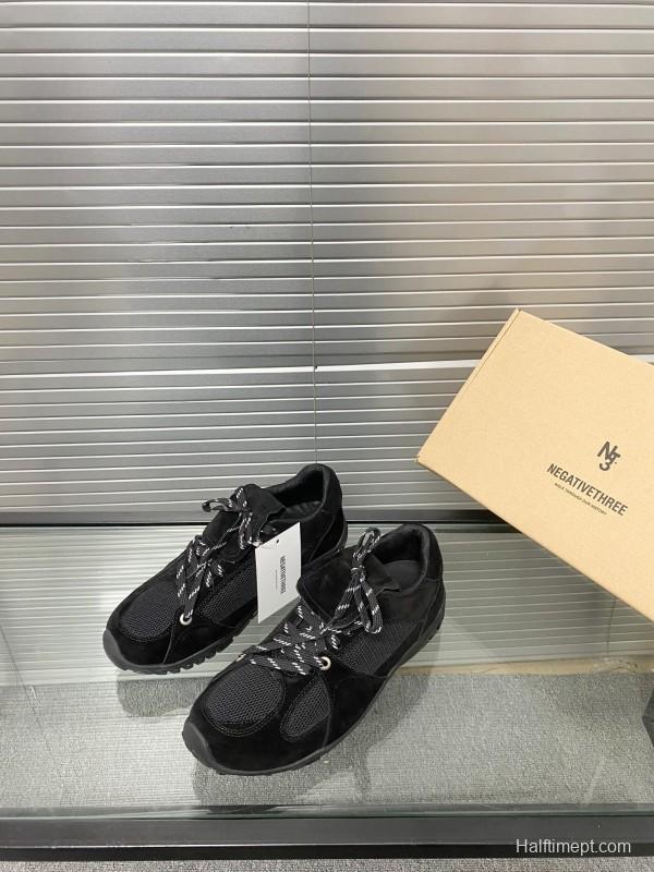 2025 Unisex Puma Black Mesh Leather Sneakers KFY00280