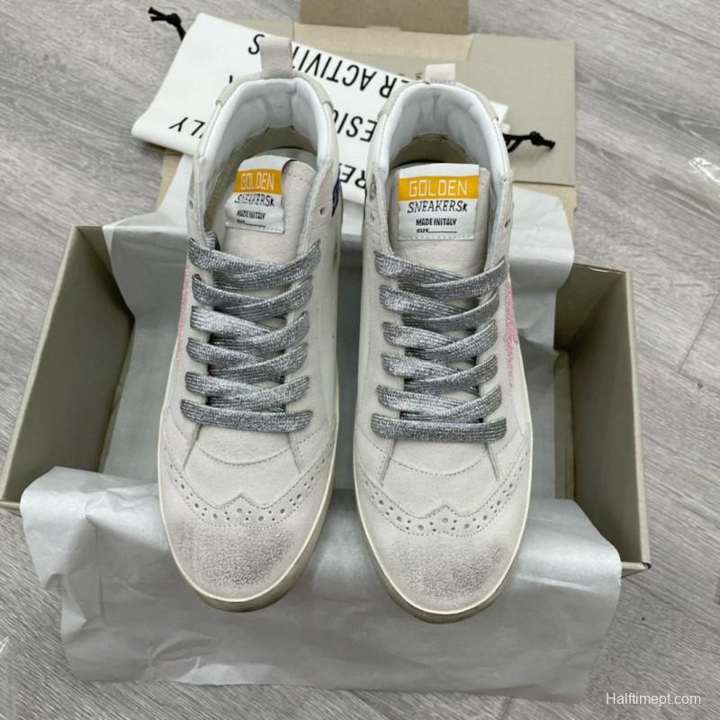 2024 Unisex GGDB White Pink Blue Leather Suede High Top Sneakers MJ00300