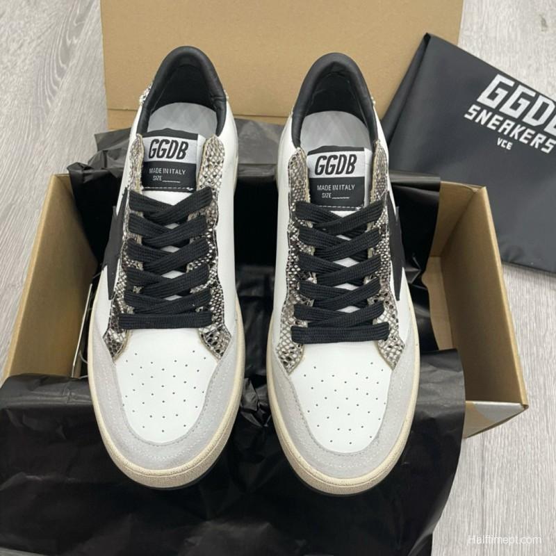2024 Unisex GGDB White Black Snake Print Leather Suede Sneakers MJ00260