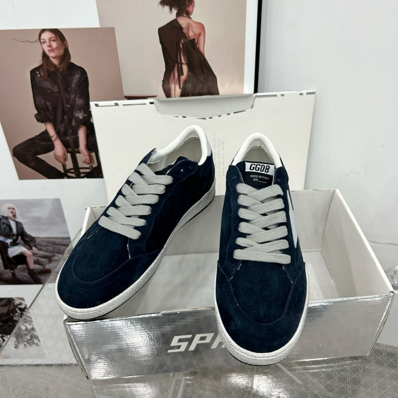 2024 Unisex GGDB Navy White Suede Leather Low-Top Sneakers MJ00260