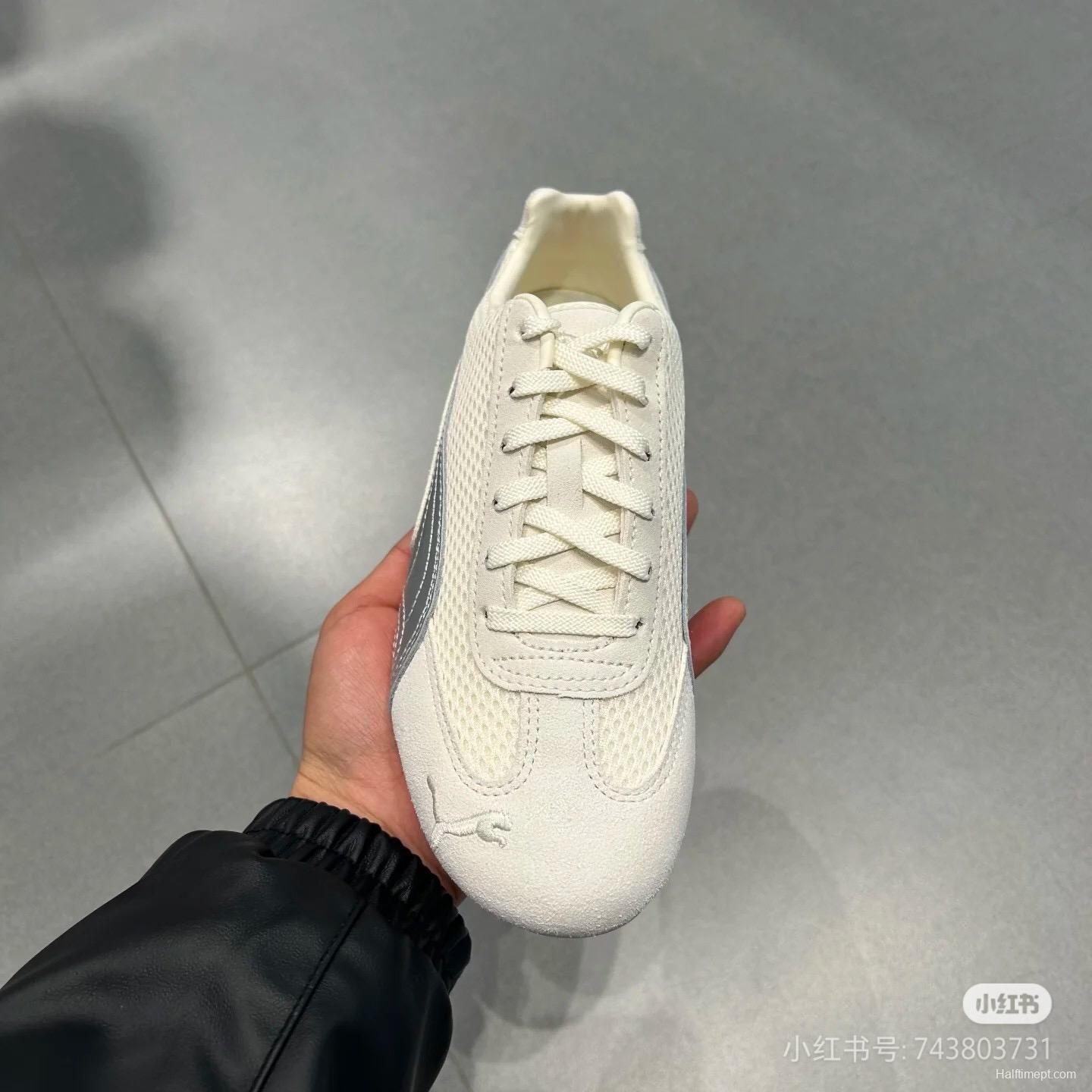 2025 Unisex Puma Milk White Grey Suede Mesh Sneakers SPEEDCAT KFY00260