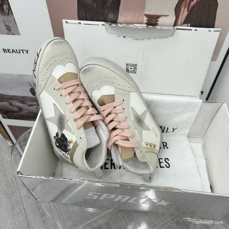 2024 Unisex GGDB White Pink Grey Suede Leather High Top Sneakers MJ00300