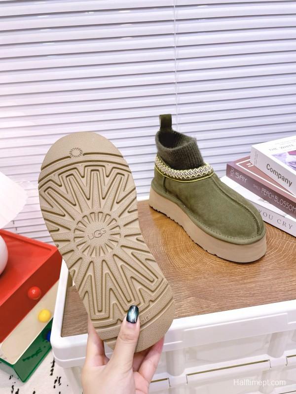 2024 Women UGG Olive Suede Wool Sock Boots MJ00230