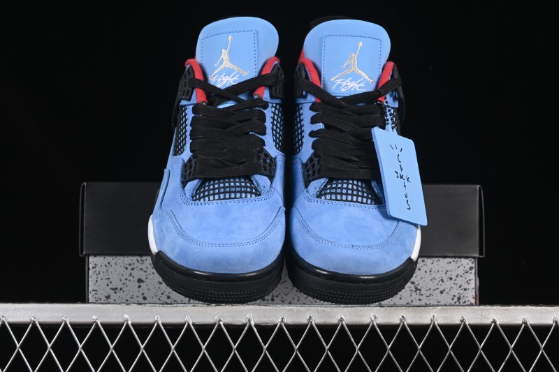 Nike Travis Scott Cactus Jack x Air Jordan 4 Retro AJ4 Collaboration Suede Blue - 308497-406