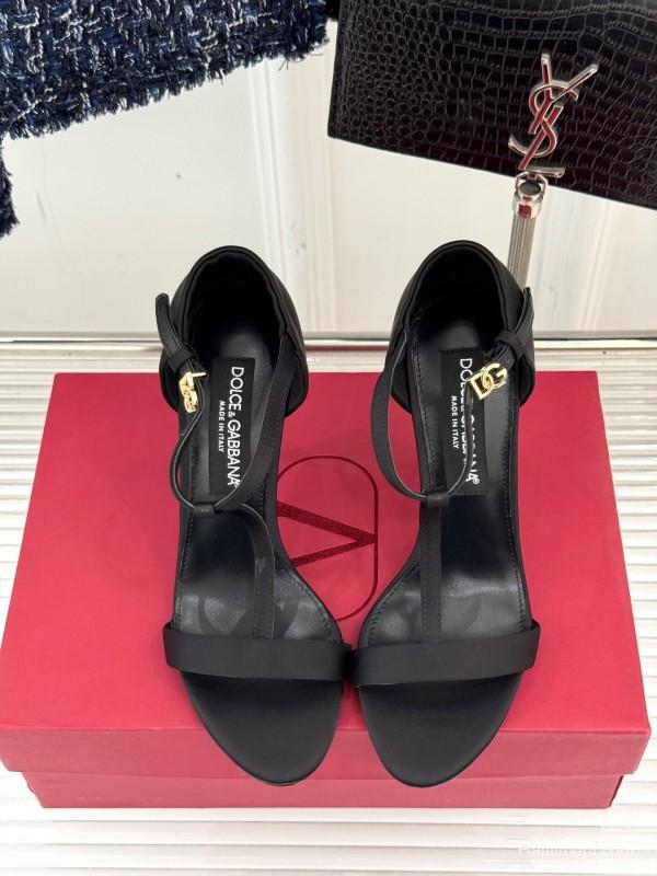 2025 Women Dolce & Gabbana Black Satin High Heels