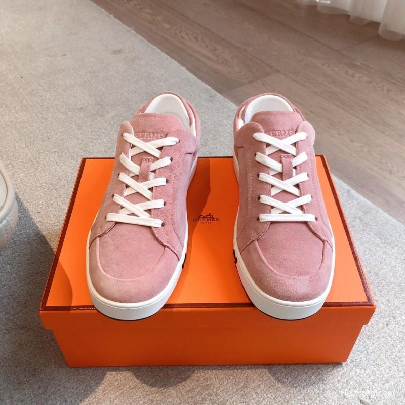 2025 Unisex H Pink Suede Sneakers AS00380