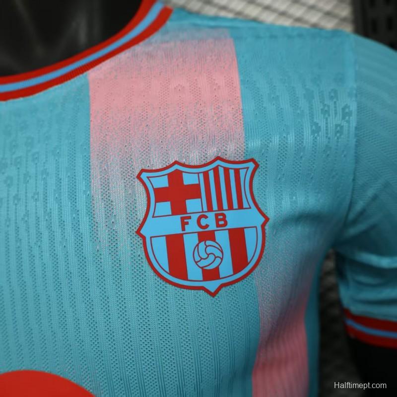 Player Version 25/26 Barcelona Sky Blue with Pink Gradient Stripe Jersey