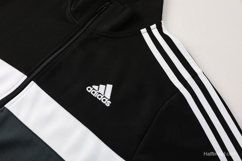 2025 Adidas Black/Grey Full Zipper Jacket +Long Pants