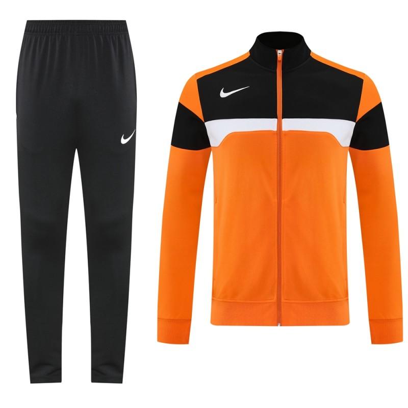 2025 Nike Orange/Black Full Hoodie Zipper Jacket +Long Pants
