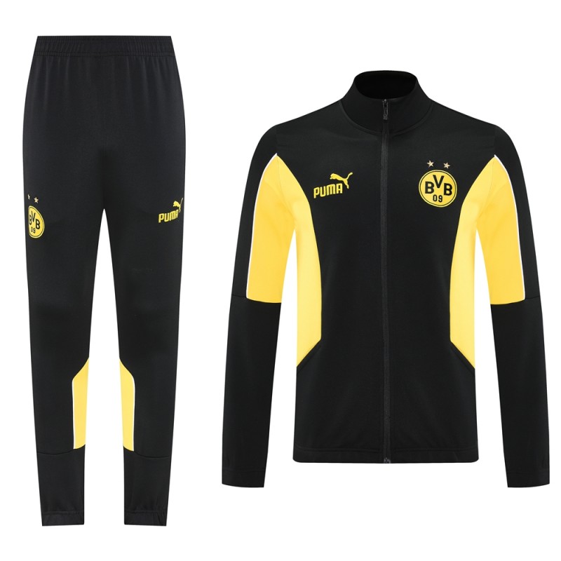 25/26 Borussia Dortmund Black/Yellow Full Zipper Jacket +Long Pants