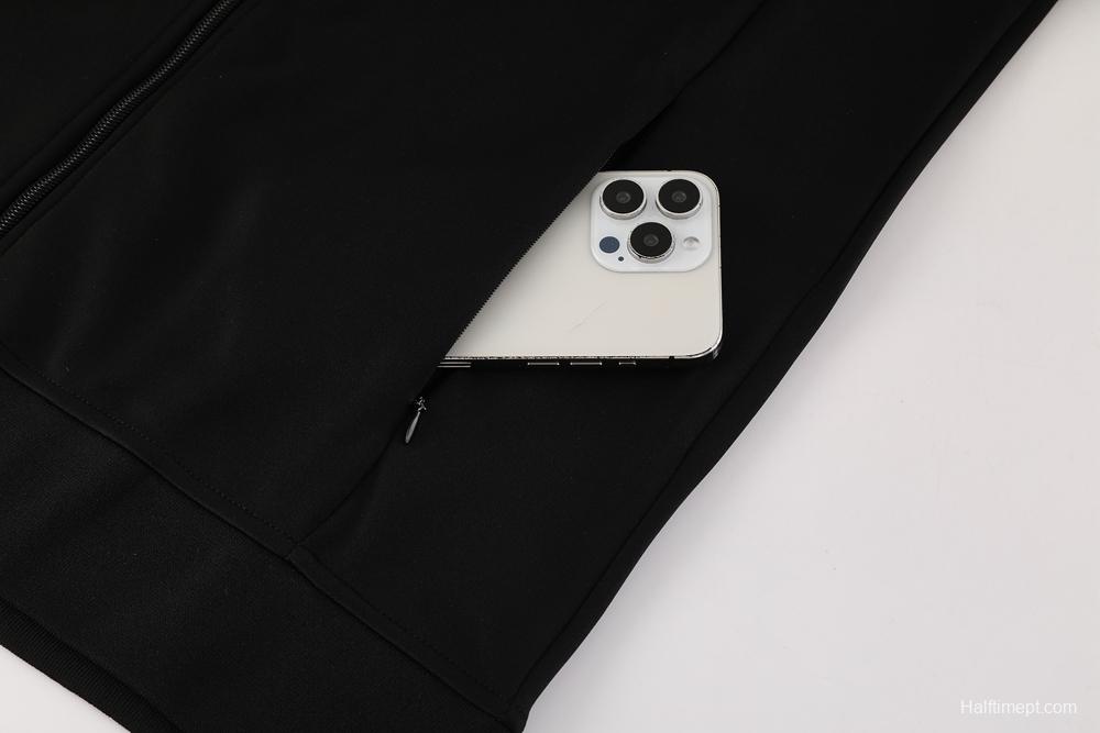 2025 Adidas Black Full Hoodie Zipper Jacket +Long Pants