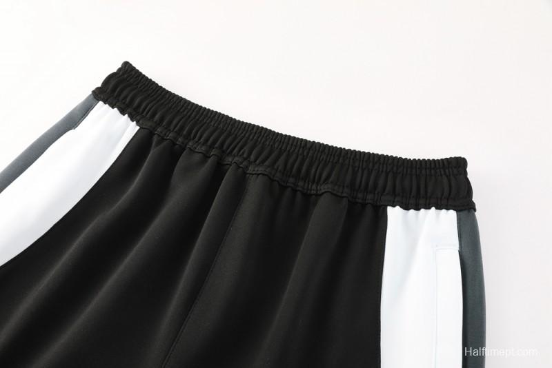 2025 Nike Air Black Tracksuit Set with Gray and White Accents Full Zipper Jacket + Long Pants