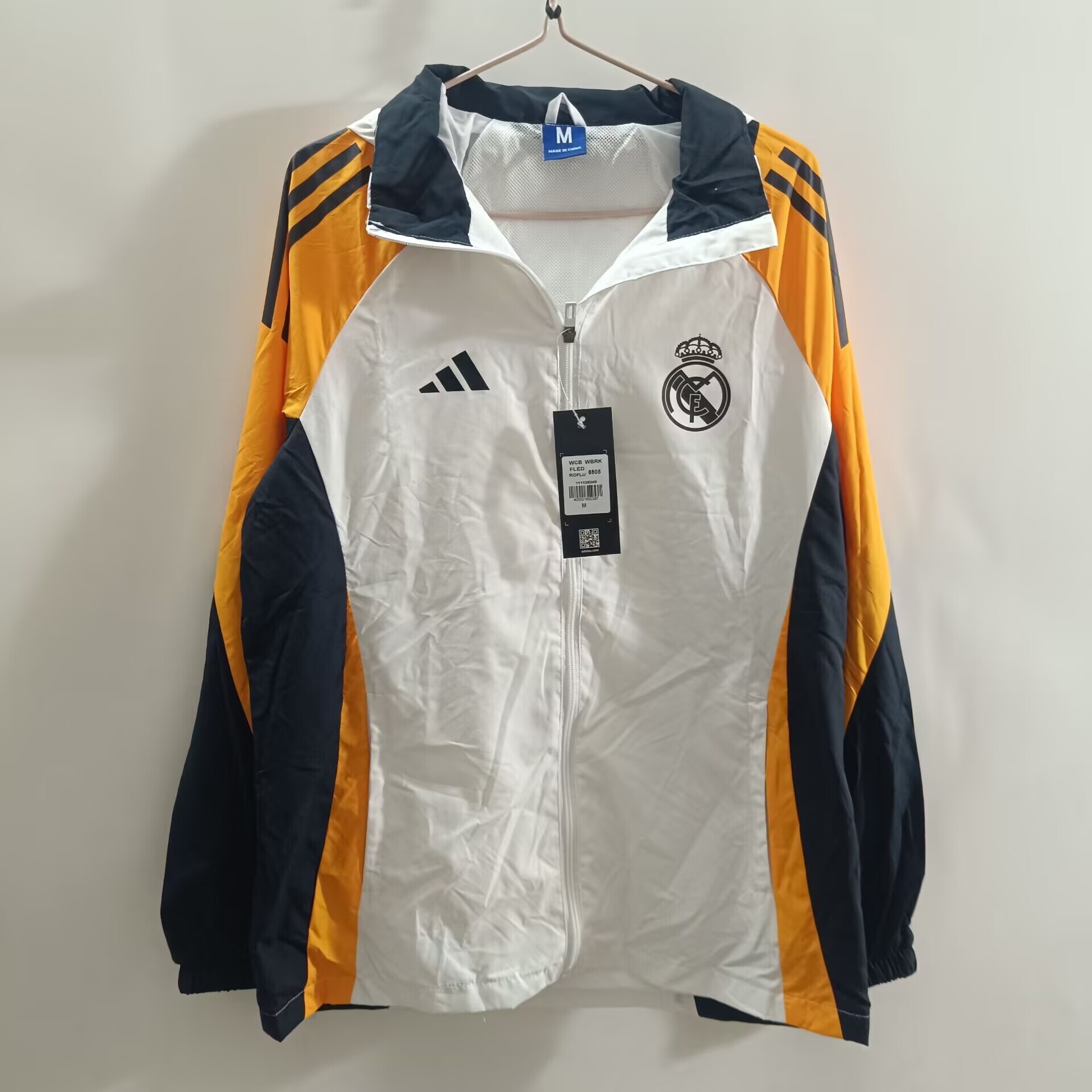 25/26 Real Madrid White Hooded Mid-length Jacket
