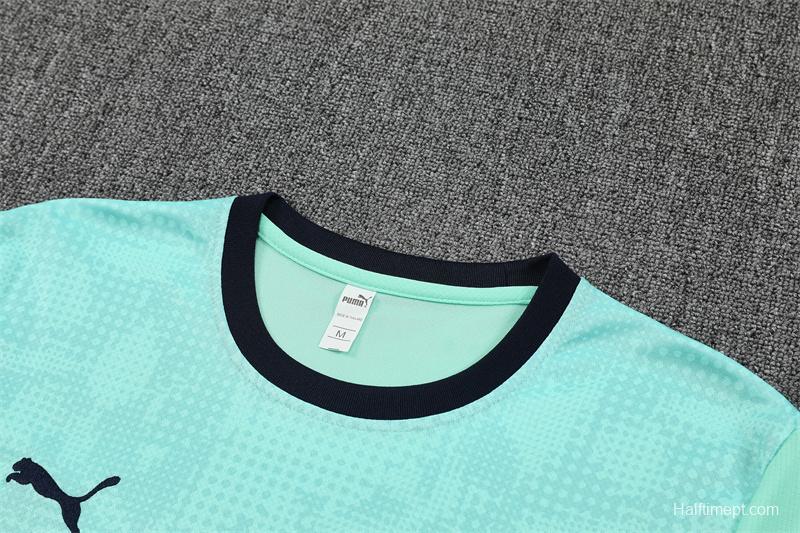 25/26 Olympique de Marseille Lake Blue Camouflage with XS Short Sleeve+Soccer Shorts