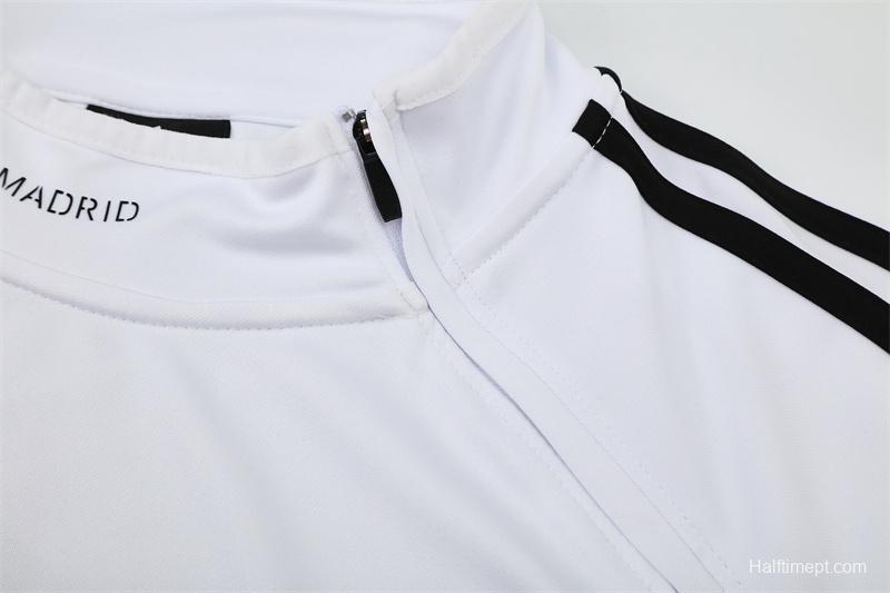 Retro 13/14 Real Madrid White Half Zipper Jacket