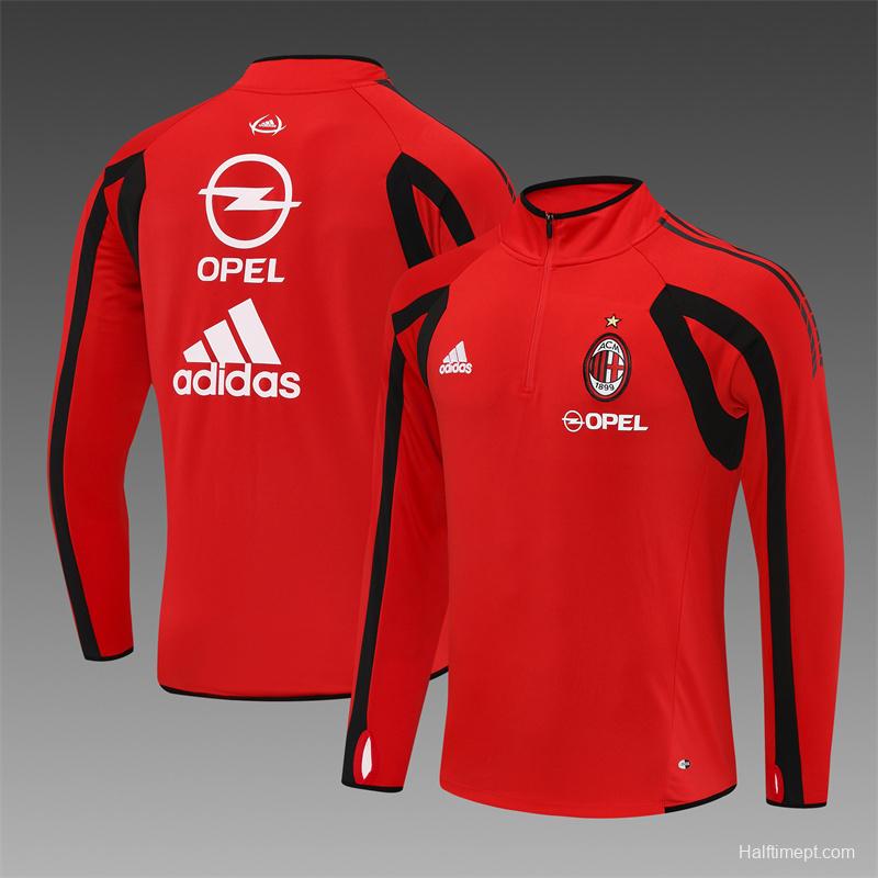 Retro 05/06 AC Milan Red Half Zipper Jacket