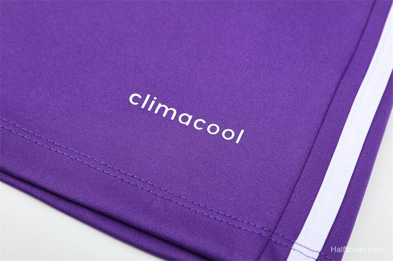 Retro 16/17 Real Madrid Purple Half Zipper Jacket