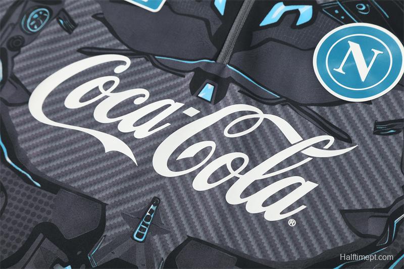 25/26 Napoli Black Grey Camouflage Half Zipper Jacket+Long Pants