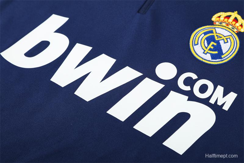 Retro 09/10 Real Madrid Royal Blue Half Zipper Jacket