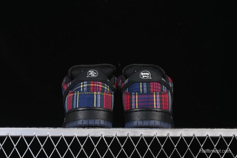 Nike SB Dunk Low Nardwuar Collaboration Scottish Plaid Low-Top Casual Skate Shoes - II1493-600
