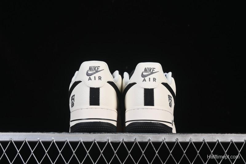 Nike Air Force 1 '07 Low Gucci Collaboration Off-White Black Canvas Hook Low-Top Casual Sneakers - XD2588-605