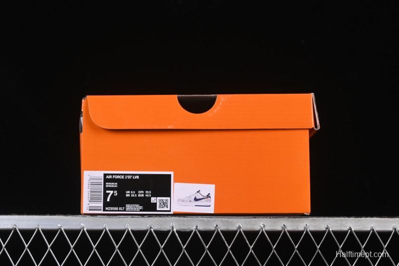 Nike Air Force 1 '07 Low LV Collaboration Print Light Blue Swoosh Casual Sneakers - MZ9588-817