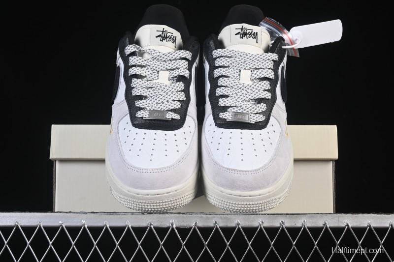 Nike Air Force 1'07 Low Casual Sneakers in White Black Gray - YF9511-805