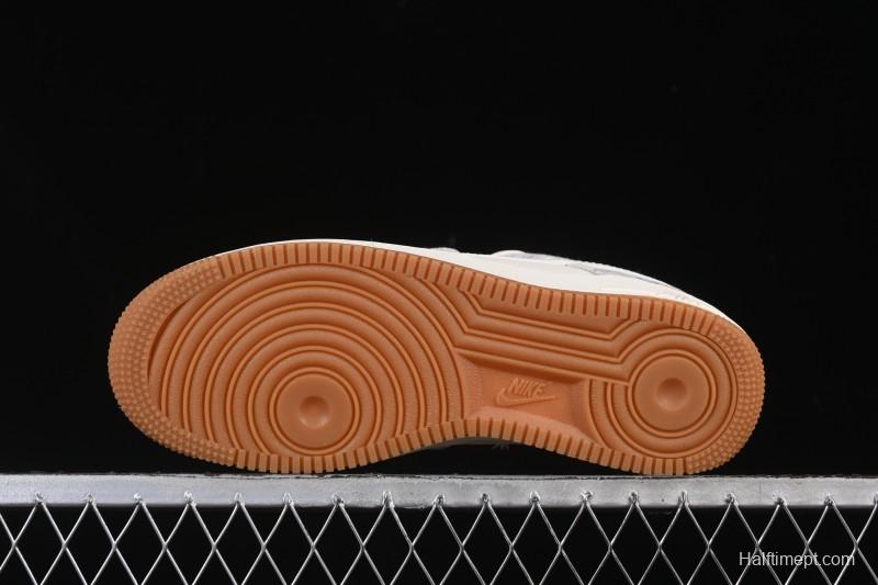 Nike Air Force 1 '07 Low Gucci Collaboration Smoke Grey Gum Low-Top Casual Sneakers - DK0188-084